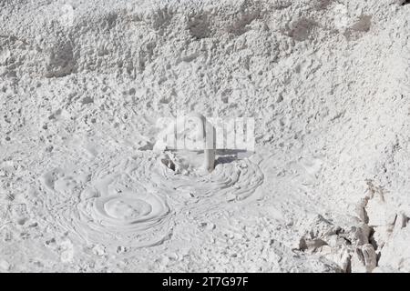 Bolle di fango nei paintpot degli artisti nel parco nazionale di Yellowstone Foto Stock