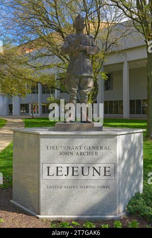 Statua del tenente generale John Archer Lejeune alla United States Naval Academy di Annapolis MD Foto Stock