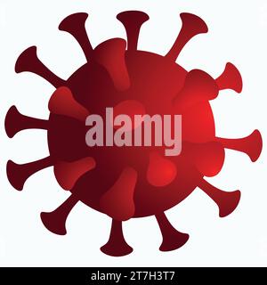 Semplice illustrazione vettoriale di Coronavirus, cellula, icona Covid-19 Illustrazione Vettoriale