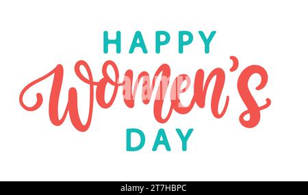 Striscione con scritta Hand Womens Day Illustrazione Vettoriale