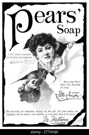 1889 pubblicità britannica vittoriana per il sapone Pear's Soap. Foto Stock