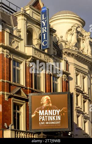 Londra, Regno Unito. "Mandy Patinkin Live in Concert" al Lyric Theatre in Shaftesbury Avenue, novembre 2023 Foto Stock