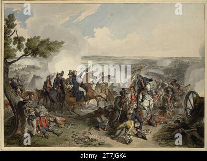 John Augustus Atkinson duca di Wellington nella battaglia di Waterloo, 18 giugno 1815. Feder in inchiostro, acquerello, linea di confine dopo il 1815 Foto Stock