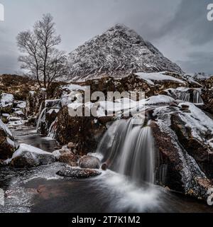 Etive Mor Waterfall, Glencoe Foto Stock