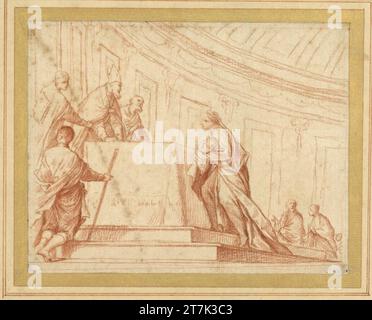 Giuseppe Maria Crespi presentazione nel tempio. Gesso rosso ; tracce Foto Stock