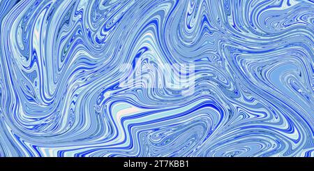 Illustrazione di vernici acriliche liquide. Divorzi e linee lisce di vernice, colori. Macchie di vernice a olio astratto. Foto Stock