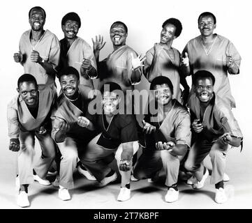 Musicisti sudafricani vincitori di Grammy Award Ladysmith Black Mambazo studio pubblicitario girato da Don Minnaar a Gauteng Johannesburg 1987. Dalla collezione - musicisti sudafricani anni '1980 - archivio fotografico Don Minnaar Foto Stock