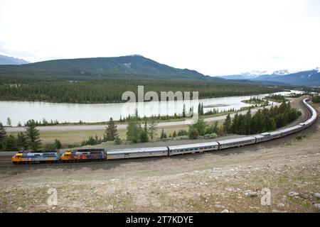 IL TRENO PASSEGGERI TRANSCONTINENTALE CANADESE TORONTO VANCOUVER Foto Stock