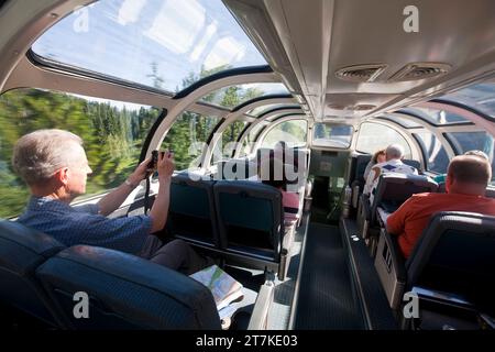 IL TRENO PASSEGGERI TRANSCONTINENTALE CANADESE TORONTO VANCOUVER Foto Stock