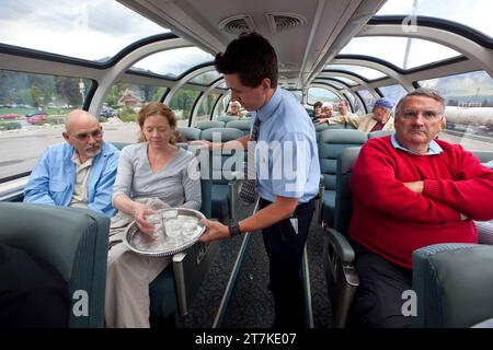 IL TRENO PASSEGGERI TRANSCONTINENTALE CANADESE TORONTO VANCOUVER Foto Stock