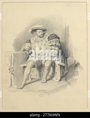 Karl Theodor von Piloty Heinrich VIII .. Matita 19. Secolo, XIX secolo Foto Stock