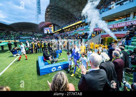 Melbourne, Victoria, Australia. 16 novembre 2023. MELBOURNE, AUSTRALIA - 16 NOVEMBRE: Atmosfera durante la partita di qualificazione della Coppa del mondo FIFA 2026 tra Australia Socceroos e Bangladesh all'AAMI Park il 16 novembre 2023 a Melbourne, Australia (immagine di credito: © Chris Putnam/ZUMA Press Wire) SOLO PER USO EDITORIALE! Non per USO commerciale! Foto Stock