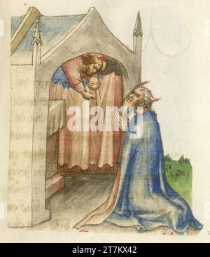 Dio anonimo appare Mosè nel tempio. Penna colorata disegno 1420-1430 , 1420/1430 Foto Stock