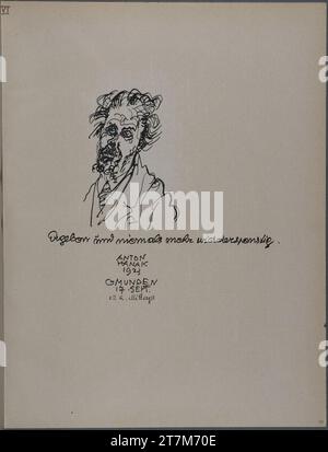 Anton Hanak Un viaggio di recupero a Gmunden, 1923: Risultato e mai sperpero. Feder in nero 17.9.1923 , 1923-09-17 Foto Stock