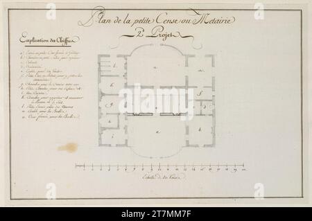 Herzog Albert von Sachsen-Teschen Plan de la Petite Cense o Metairie - progetto 2D. Matita, inchiostro, primavera intorno al 1782 Foto Stock