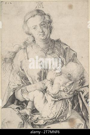 Albrecht Dürer Maria MIT Kind (Maria Lactans). Denaro; Nadell fori sopra 1512 , 1512 Foto Stock