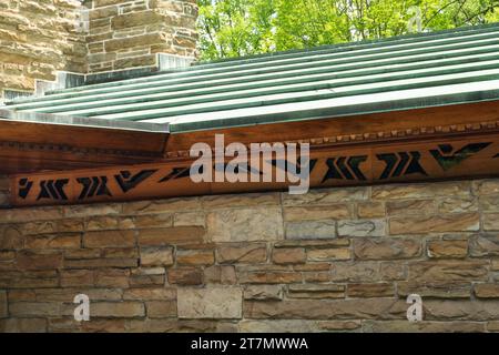 Celestory aprì le finestre a Kentuck Knob, architettura in stile Usoniano progettata da Frank Lloyd Wright, Farmington, Pennsylvania, USA Foto Stock