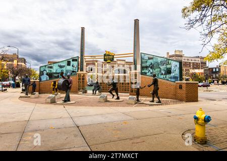 Greenbay Packers (Cheese Heads) American Football Club, Green Bay, Stati Uniti Foto Stock