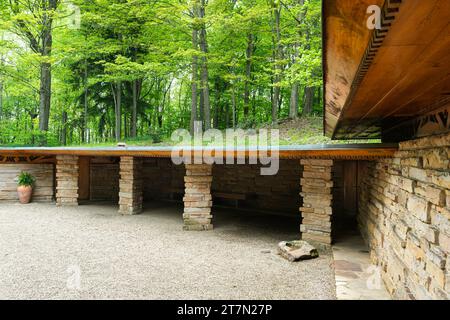 Kentuck Knob, architettura in stile usoniano progettata da Frank Lloyd Wright, Farmington, Pennsylvania, USA Foto Stock