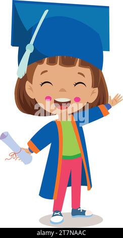 grazioso berretto graduato per bambini Illustrazione Vettoriale