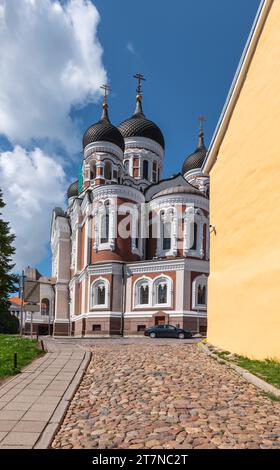 Cattedrale ortodossa Alexander Nevsky nella città vecchia di Tallinn, Estonia. Foto Stock