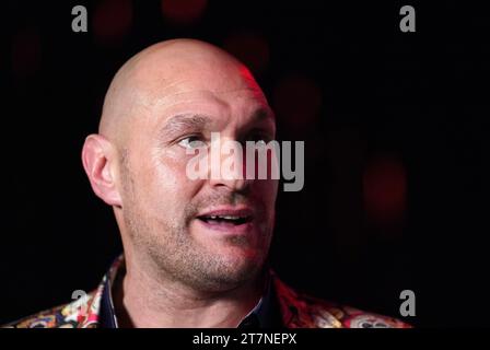 Tyson Fury durante una conferenza stampa all'Outernet London. Data foto: Giovedì 16 novembre 2023. Foto Stock