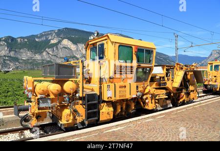 SSP Junior, Plasser e Theurer. Macchina per la costruzione di binari ferroviari. Foto Stock