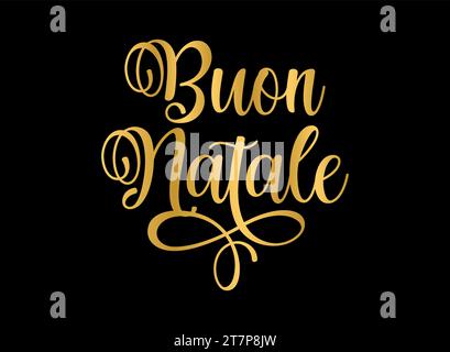 Buon Natale in italiano. Traduzione inglese sposare Natale. Natale in diverse lingue. Calligrafia moderna e lettering Illustrazione Vettoriale
