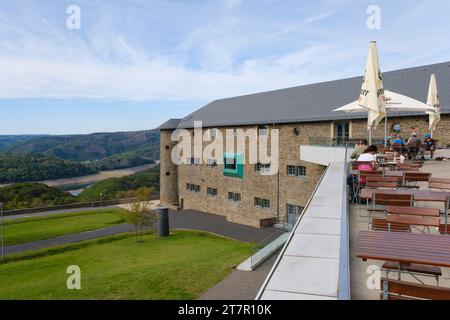 Panorama Restaurant, Forum Vogelsang IP, ex NS-Ordensburg, Parco Nazionale Eifel, Renania settentrionale-Vestfalia, Germania Foto Stock