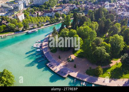 Vista aerea sul lago di Annecy Foto Stock