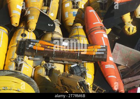 Schiffsausruester im Hafen von Bergen, Norwegen. Schiffsausruester *** Candlery navale nel porto di Bergen, Norvegia Candlery nave credito: Imago/Alamy Live News Foto Stock