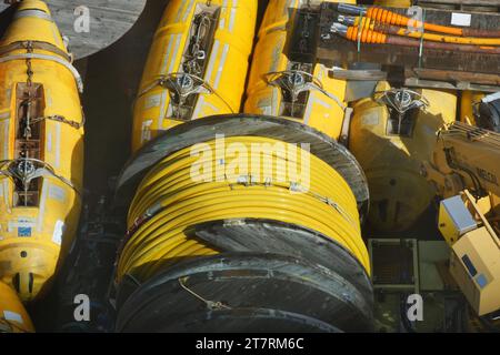 Schiffsausruester im Hafen von Bergen, Norwegen. Schiffsausruester *** Candlery navale nel porto di Bergen, Norvegia Candlery nave credito: Imago/Alamy Live News Foto Stock