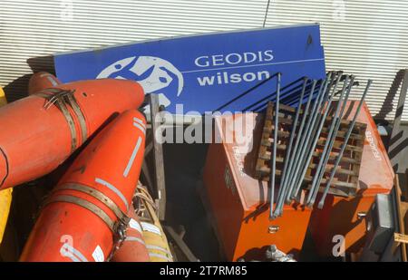 Schiffsausruester im Hafen von Bergen, Norwegen. Schiffsausruester *** Candlery navale nel porto di Bergen, Norvegia Candlery nave credito: Imago/Alamy Live News Foto Stock