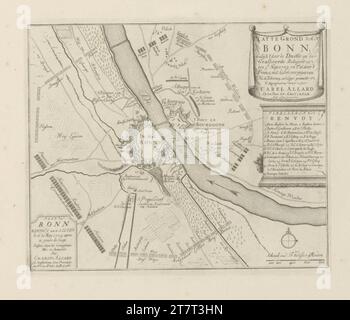 Assedio di Bonn Mappa di Bonn, assediata dai tedeschi e dagli Alleati il 5 maggio 1703 e il 16, dai francesi, si arresero con approvazione Foto Stock