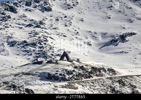 vista panoramica del percorso della veleta, virgen de las nieves Foto Stock