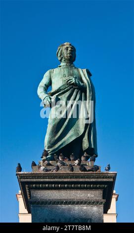 Monumento ad Adam Mickiewicz, Rynek Glowny o Piazza del mercato principale, Cracovia, Polonia Foto Stock