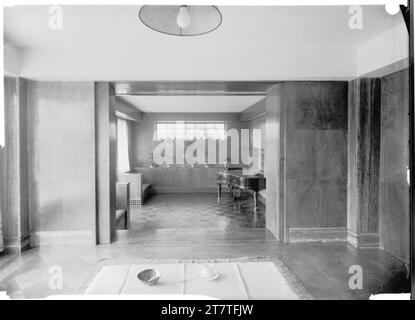 Martin Gerlach jun. Haus Hans e Anny Moller, Vienna XVIII., Starkfriedgasse 19, vista dalla sala da pranzo alla sala da musica. Forte 1927-1928, 1927/1928 Foto Stock