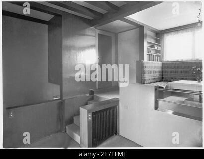 Martin Gerlach jun. Haus Hans e Anny Moller, Vienna XVIII., Starkfriedgasse 19, gioco della sala con le scale della stanza degli uomini. Forte 1927-1928; Aufnahme 1930 Foto Stock