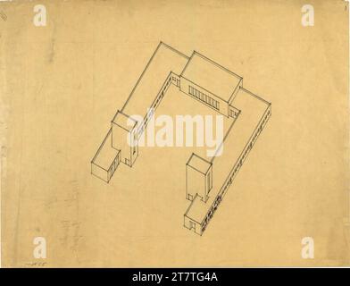 Adolf Loos (Entwerfer in) Scuderie per il Principe Sanguszko, Francia meridionale , prospettiva dell'uccello. Carta trasparente; inchiostro 1924 , 1924 Foto Stock