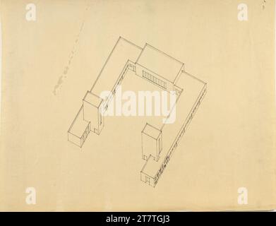 Adolf Loos (Entwerfer in) Scuderie per il Principe Sanguszko, Francia meridionale , prospettiva dell'uccello. Stampa 1924 , 1924 Foto Stock