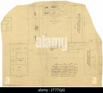 Adolf Loos (Entwerfer in) Scuderie per il Principe Sanguszko, Francia meridionale , planimetria, schema operativo. Carta trasparente; matita, inchiostro 1924 , 1924 Foto Stock