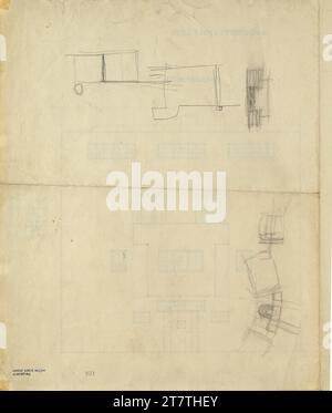 Adolf Loos (Entwerfer in) Haus Hans and Anny Moller, Vienna XVIII., Starkfriedgasse 19, Pencil Sketches, agosto 1927. Matita 1927 , 1927 Foto Stock