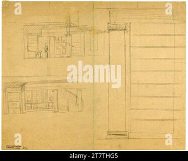 Adolf Loos (Entwerfer in) Villa, vista interna, dettagli. Carta; matita Foto Stock