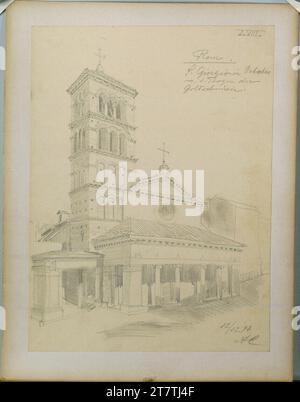 Alfred Castelliz (Zeichner in) Roma, S. Giorgio in Velabro, vista frontale, prospettiva. Carta, media -forte; disegno a matita 1898 , 1898 Foto Stock