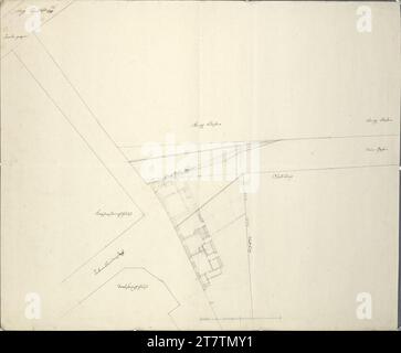 Franz Anton Hillebrandt (Architekt in) Vienna i, Hofburg, Stallburg, progetto per la costruzione di capanne e fattorie in legno. Gesso (presentazione); Feder in nero 1778 , 1778 Foto Stock