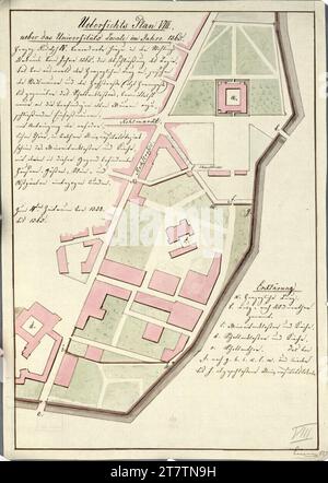 Johann Aman (Zeichner in) Vienna i, Hofburg, Aman Reconstruction, designazione per la planimetria complessiva dai nuovi progetti edilizi o edifici costruiti tra il 1740 e il 1790. Grafite (presentazione); Feder in nero 1824 , 1824 Foto Stock