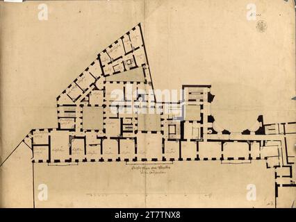 Franz Anton Hillebrandt (Architekt in) Vienna i, Hofburg, Reichkanzrakt, 1st Stock, planimetria. Gesso (presentazione); Feder in nero; grigio -lavato 1745 , 1745 Foto Stock