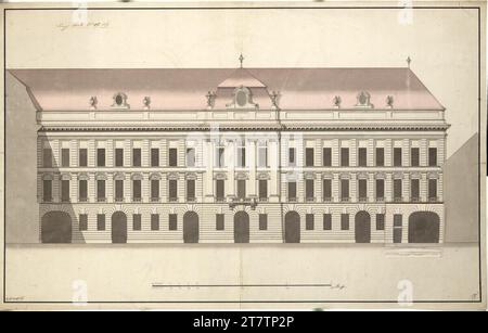 Franz Anton Hillebrandt (Architekt in) Vienna i, Hofburg, Redoutensa altract, Facade, turm. Gesso (presentazione); Feder in nero; rosa e grigio lavato 1781 , 1781 Foto Stock