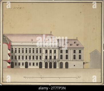 Nikolaus Franz Leonhard von Pacassi (Architekt in) Vienna i, Hofburg, Redoutensa altract, Facade, turm. Gesso (presentazione); Feder in nero; multicolore intorno al 1769 Foto Stock