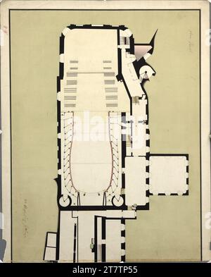 Franz Anton Hillebrandt (Architekt in) Vienna i, Hofburg, vecchio Burgtheater, 1° piano, planimetria. Gesso (presentazione); penna e inchiostro in nero; multicolore 1778 , 1778 Foto Stock